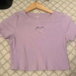PacSun Purple Heart cut out crop top